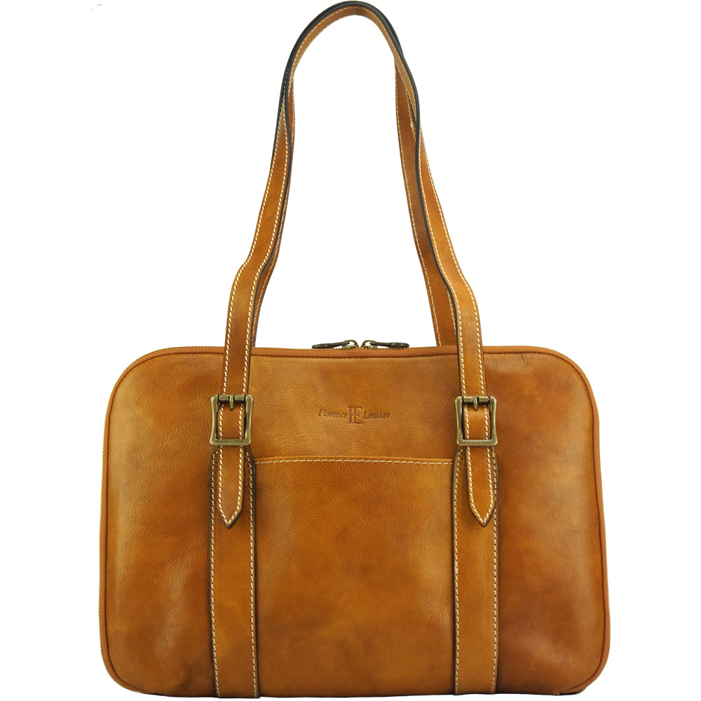 Iéna Shoulder tote in natural cowhide trim - Made In Italy