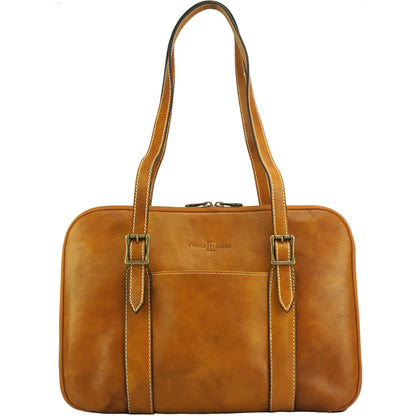 Iéna Shoulder tote in natural cowhide trim - Made In Italy