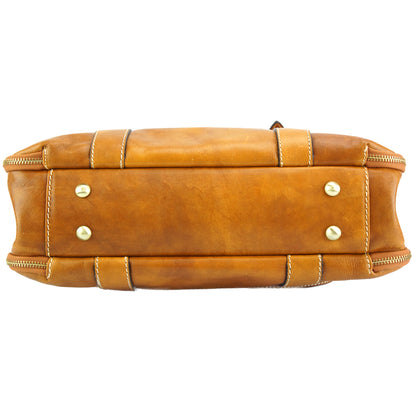 Iéna Shoulder tote in natural cowhide trim - Made In Italy