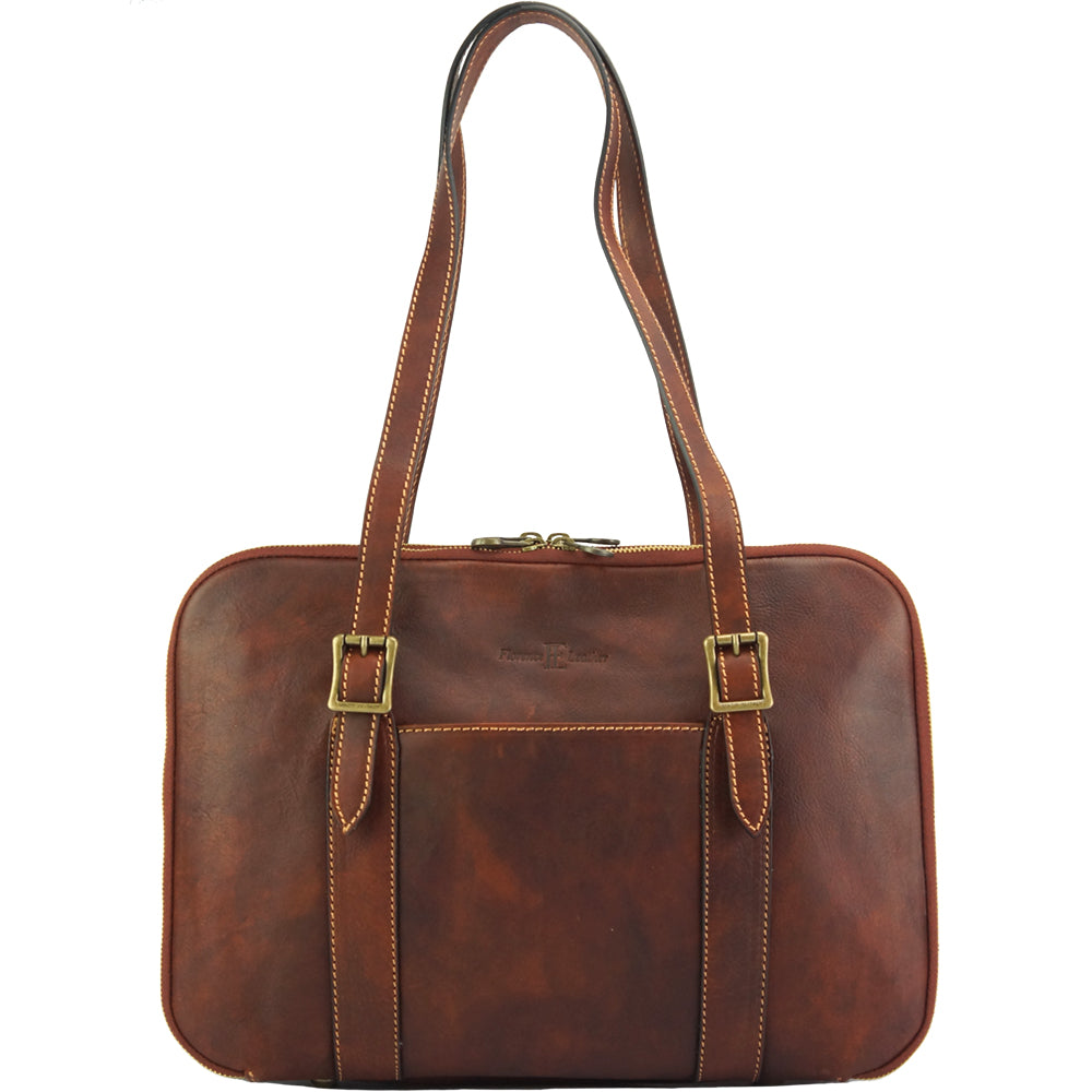 Iéna Shoulder tote in natural cowhide trim - Made In Italy