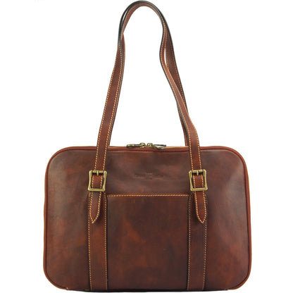 Iéna Shoulder tote in natural cowhide trim - Made In Italy
