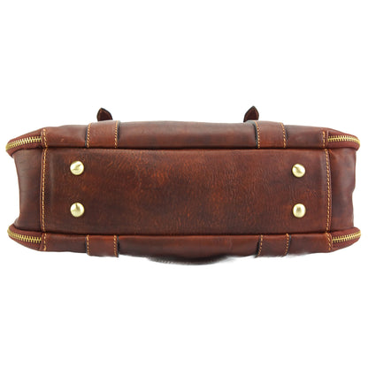Iéna Shoulder tote in natural cowhide trim - Made In Italy