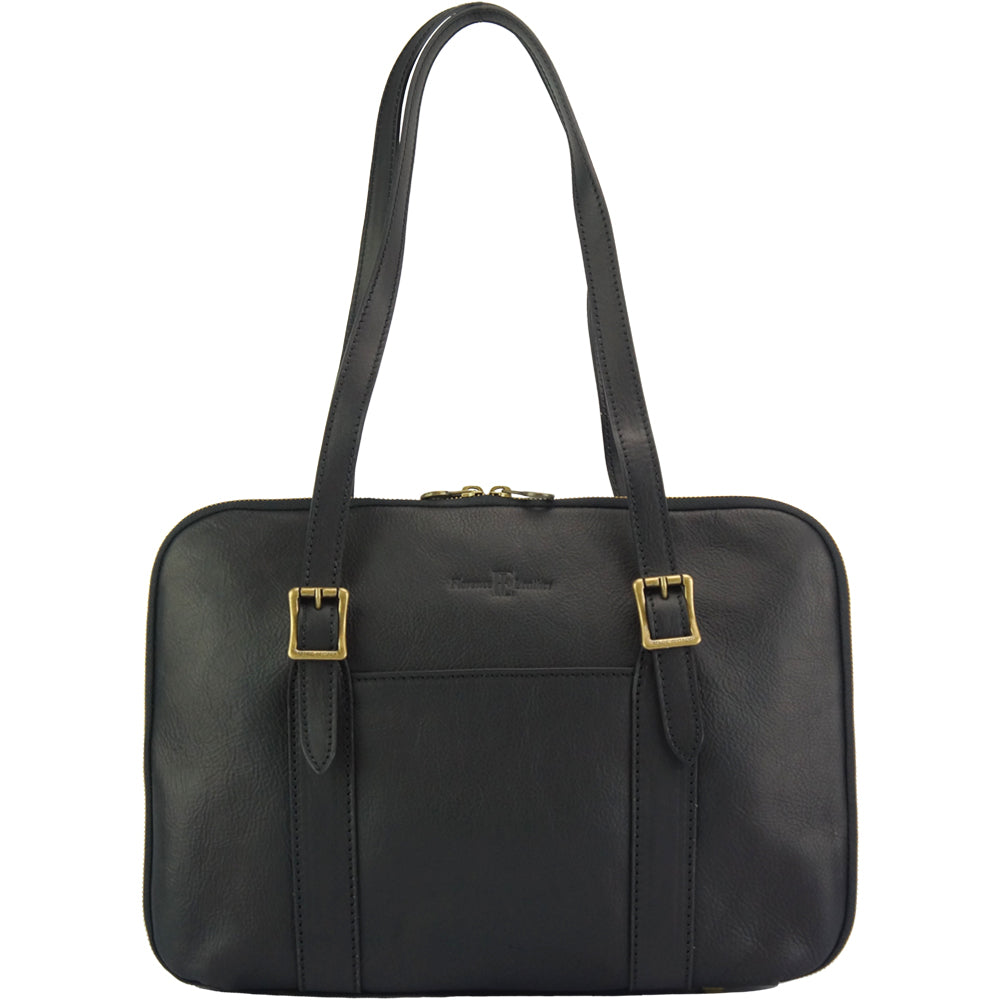 Iéna Shoulder tote in natural cowhide trim - Made In Italy