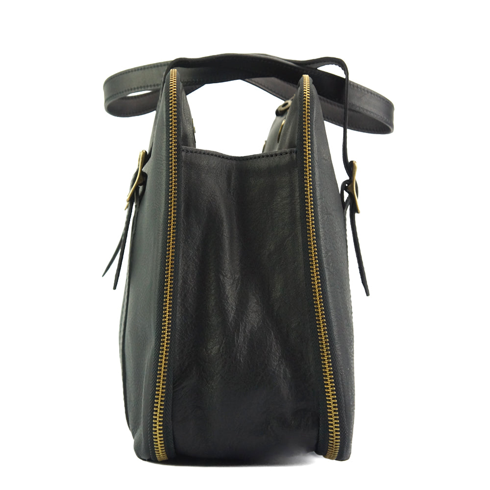 Iéna Shoulder tote in natural cowhide trim - Made In Italy