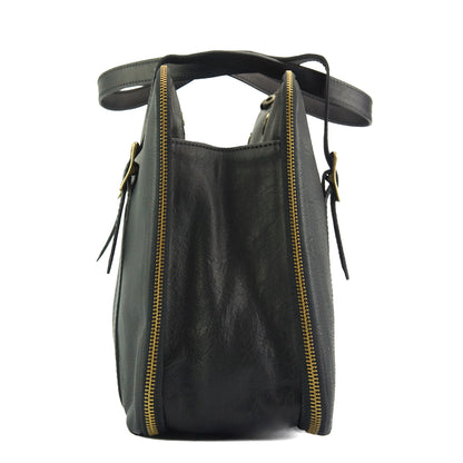 Iéna Shoulder tote in natural cowhide trim - Made In Italy