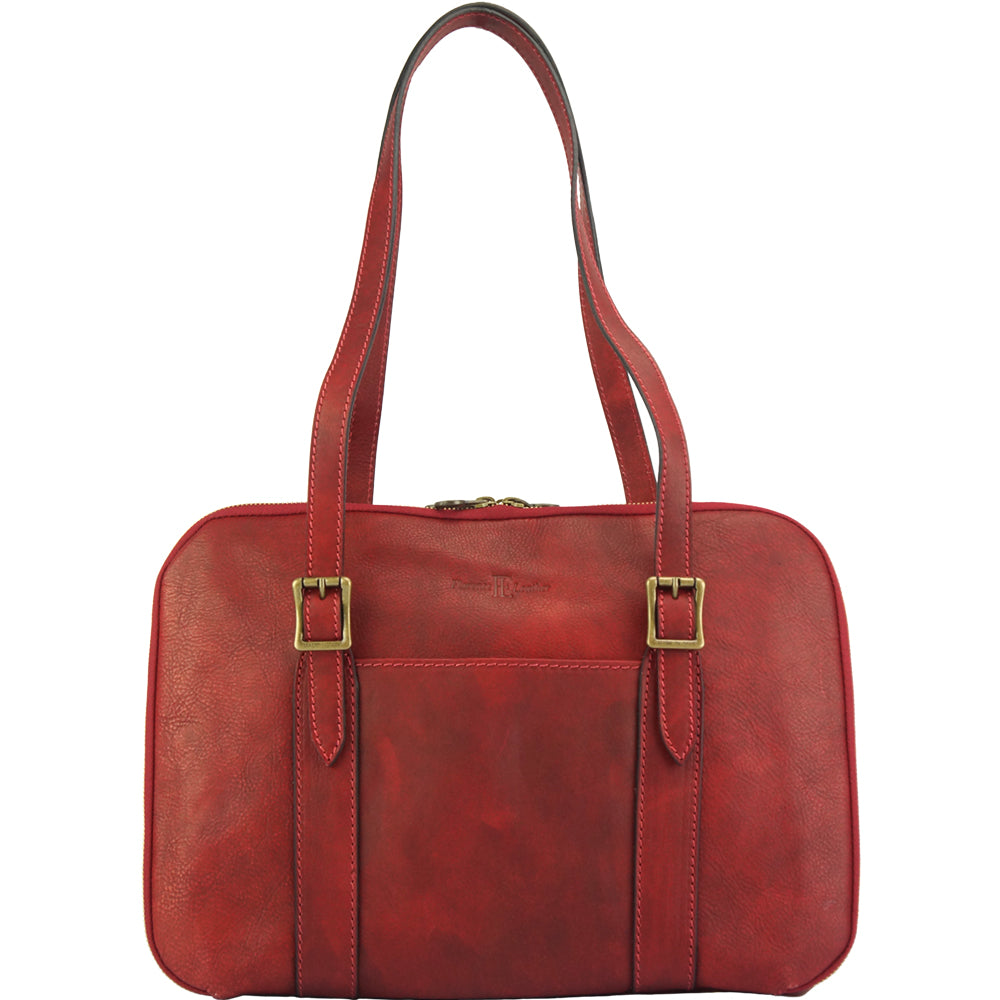 Iéna Shoulder tote in natural cowhide trim - Made In Italy