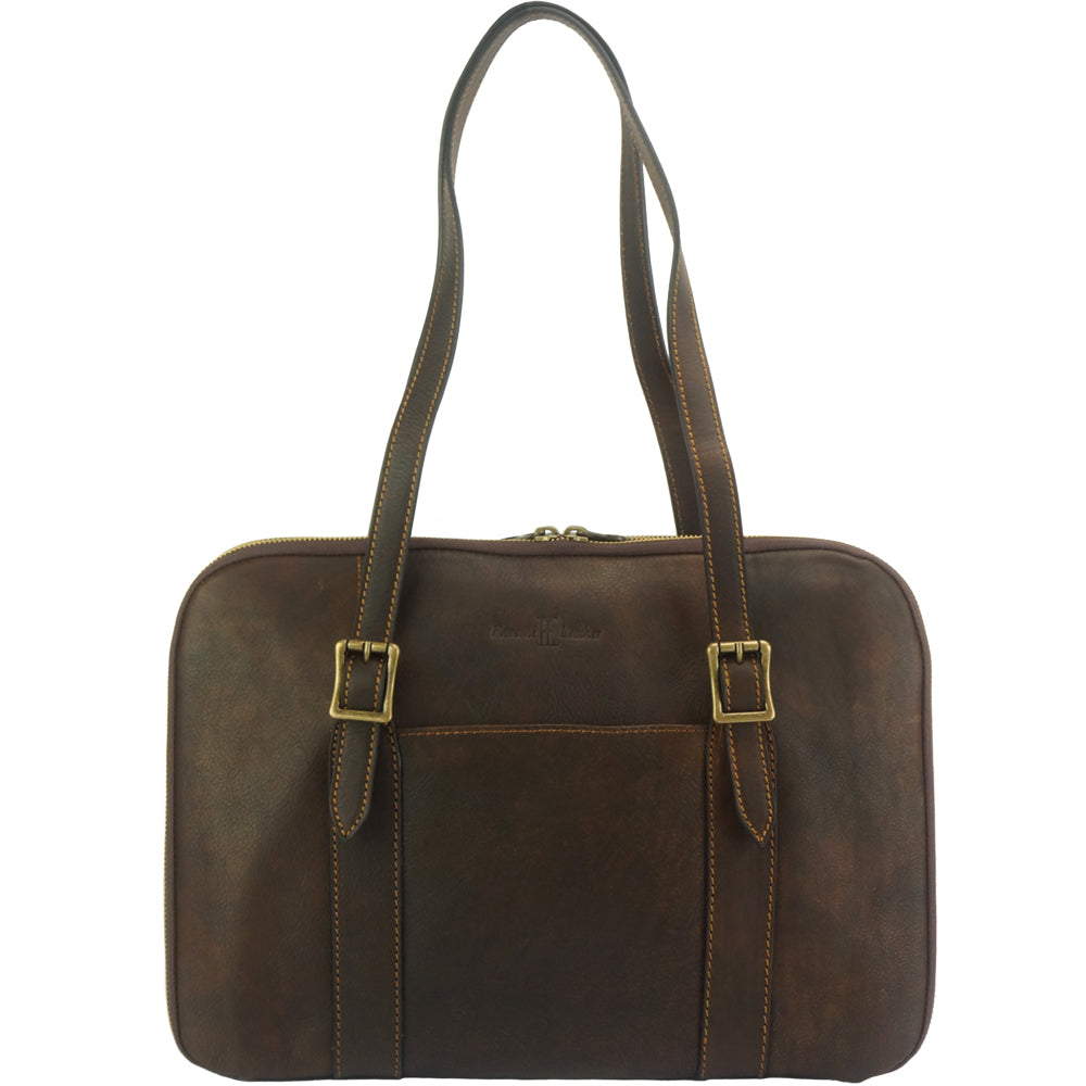 Iéna Shoulder tote in natural cowhide trim - Made In Italy