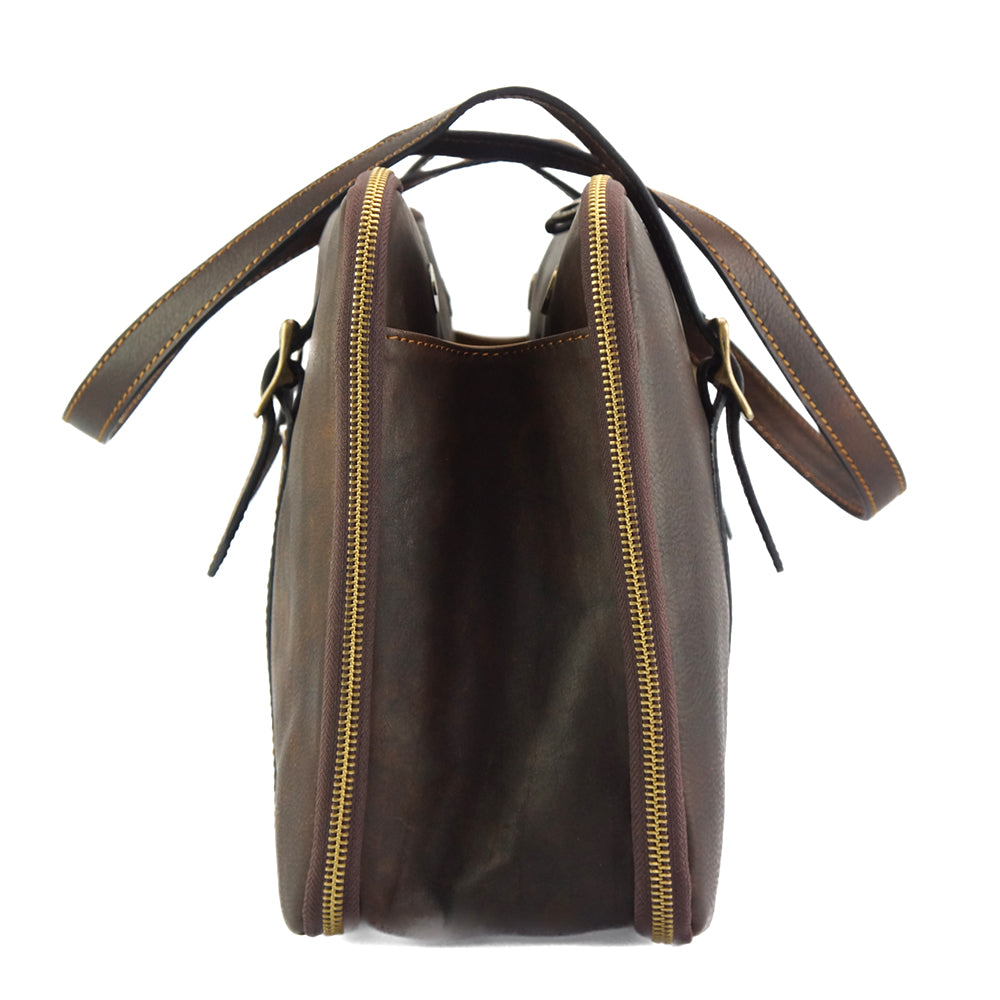Iéna Shoulder tote in natural cowhide trim - Made In Italy