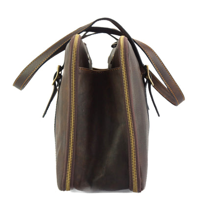 Iéna Shoulder tote in natural cowhide trim - Made In Italy