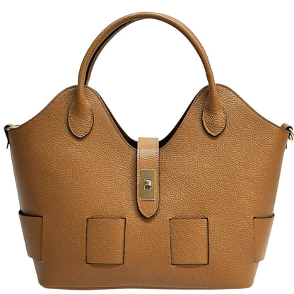 Lunetta Italian Cow Leather Tote Bag - Made In Italy