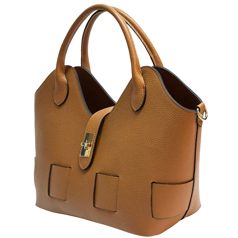 Lunetta Italian Cow Leather Tote Bag - Made In Italy
