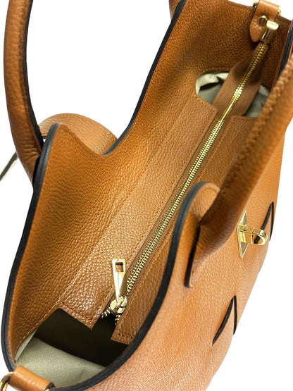 Lunetta Italian Cow Leather Tote Bag - Made In Italy