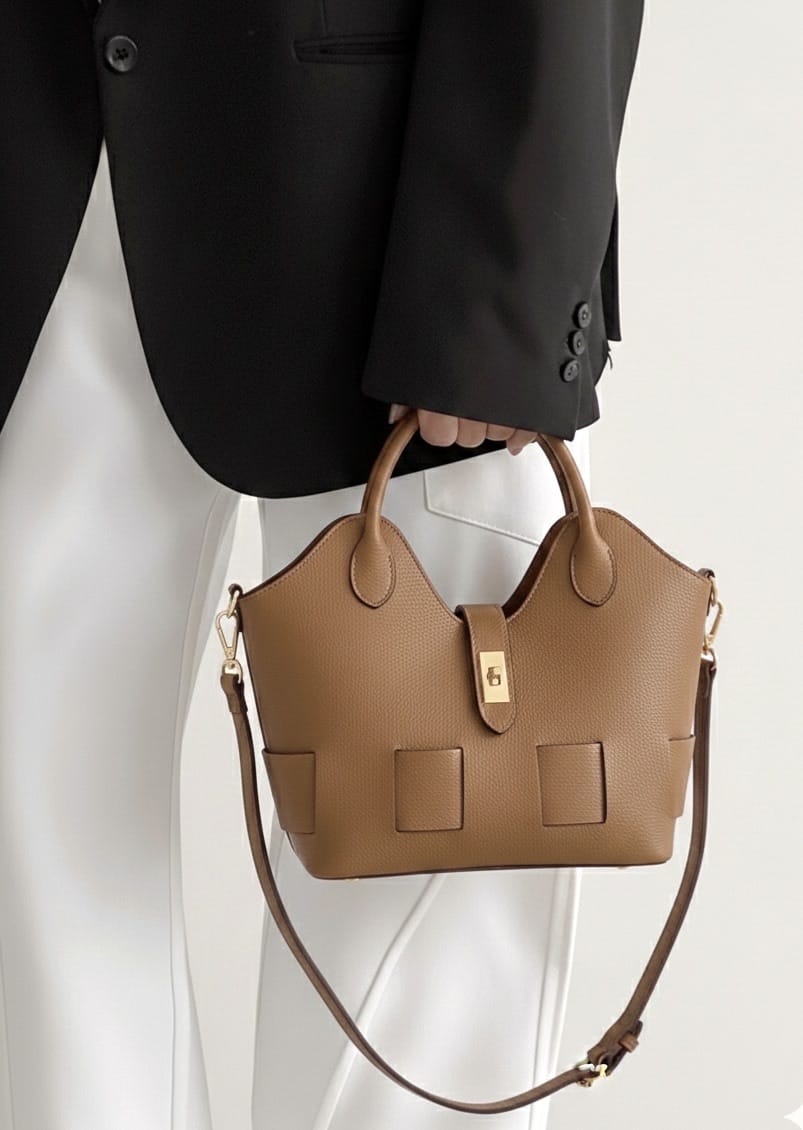 Lunetta Italian Cow Leather Tote Bag - Made In Italy