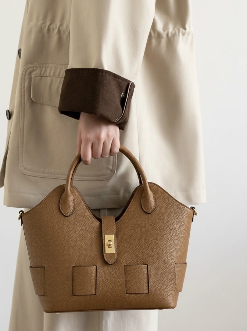 Lunetta Italian Cow Leather Tote Bag - Made In Italy