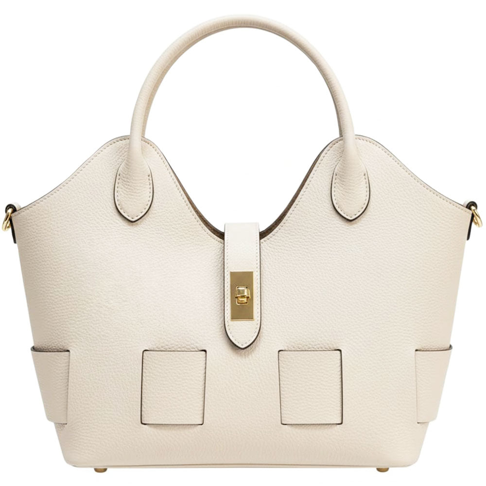 Lunetta Italian Cow Leather Tote Bag - Made In Italy