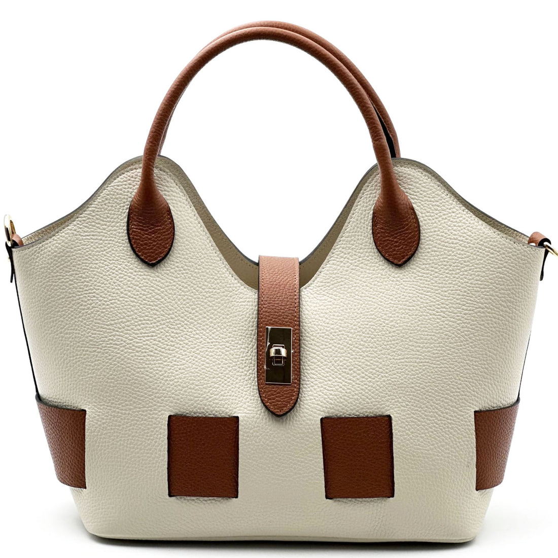 Lunetta Italian Cow Leather Tote Bag - Made In Italy