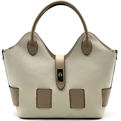 Lunetta Italian Cow Leather Tote Bag - Made In Italy