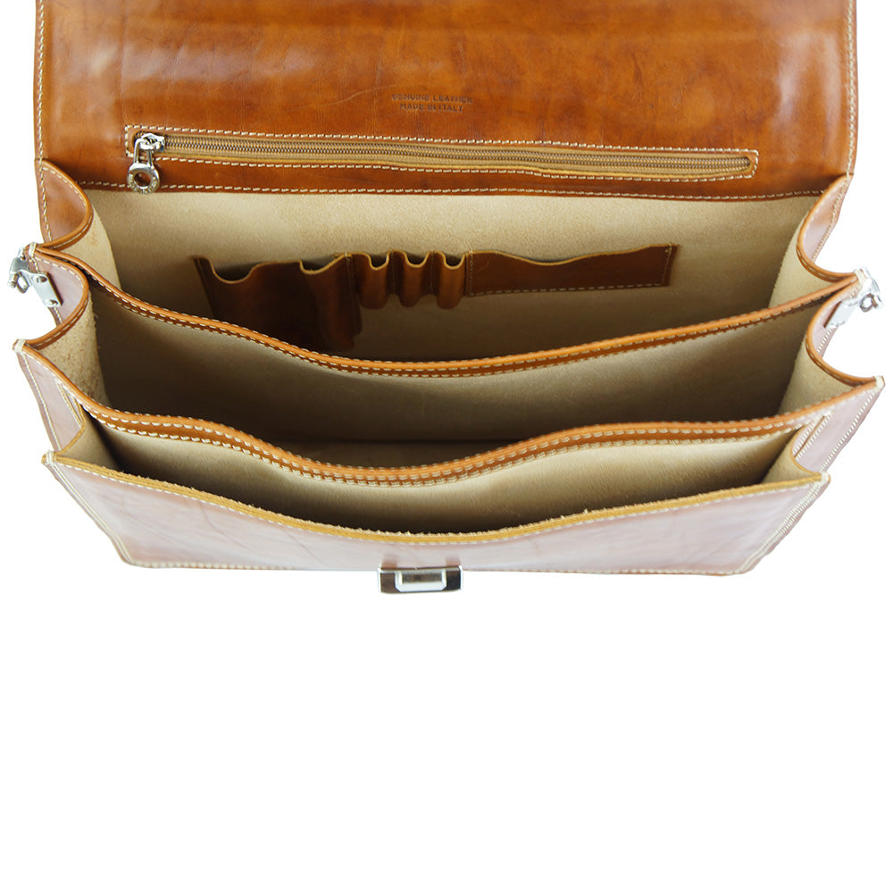 Dalmazio Leather Briefcase - Made In Italy