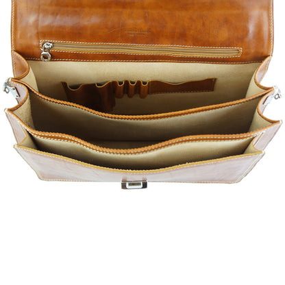 Dalmazio Leather Briefcase - Made In Italy