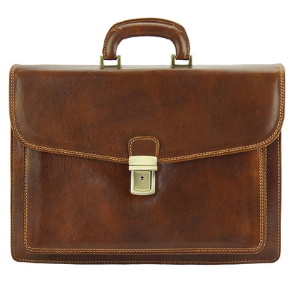 Dalmazio Leather Briefcase - Made In Italy