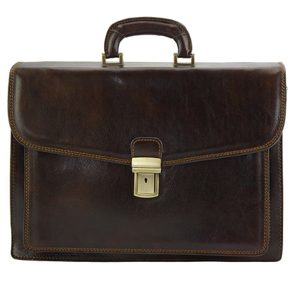 Dalmazio Leather Briefcase - Made In Italy