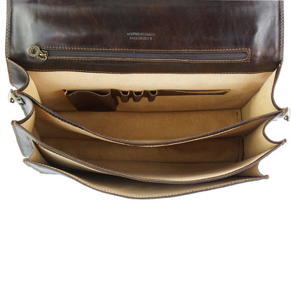Dalmazio Leather Briefcase - Made In Italy