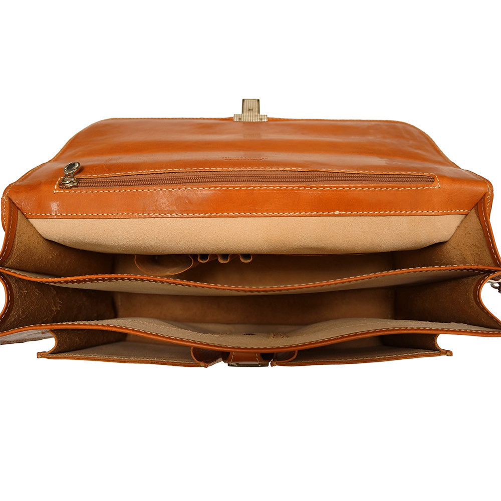 Magnate Leather Briefcase - Made In Italy