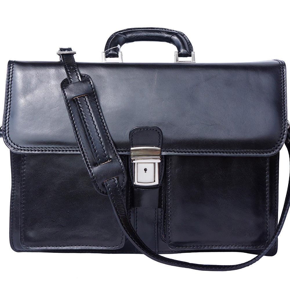 Magnate Leather Briefcase - Made In Italy