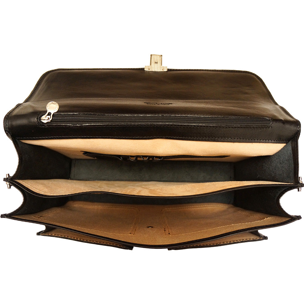 Magnate Leather Briefcase - Made In Italy