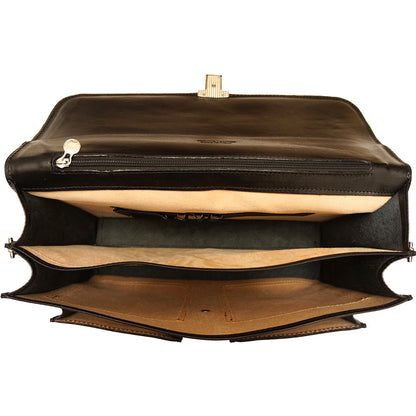 Magnate Leather Briefcase - Made In Italy