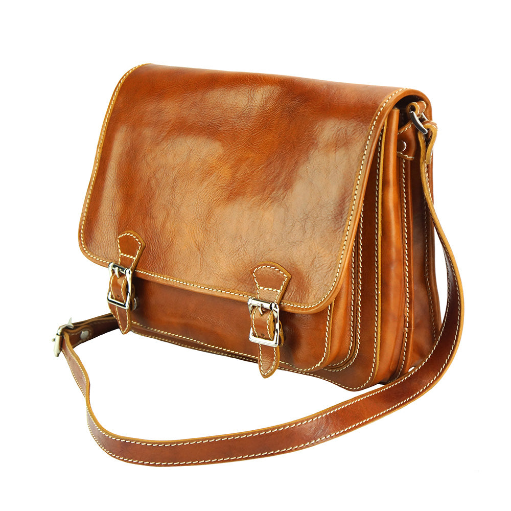 Palmira Leather Messenger Bag - Made In Italy