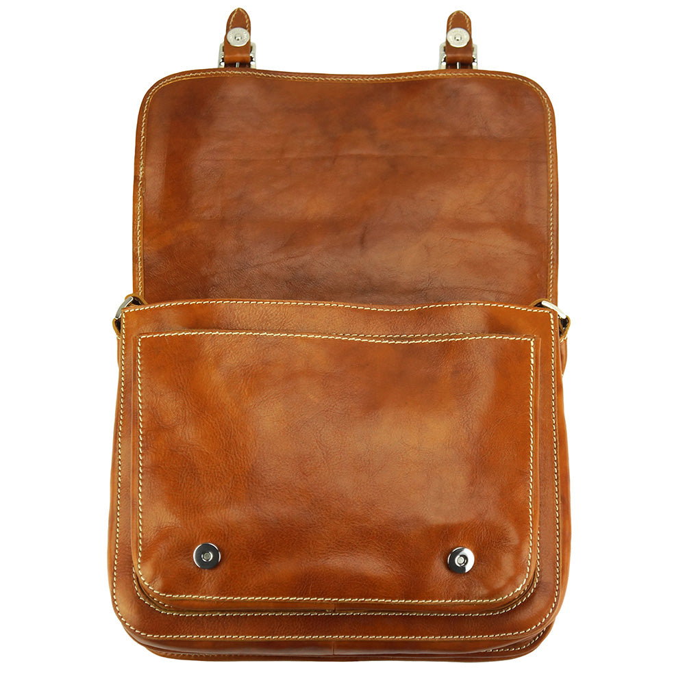 Palmira Leather Messenger Bag - Made In Italy