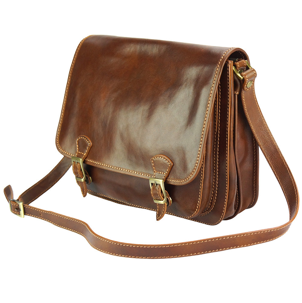 Palmira Leather Messenger Bag - Made In Italy