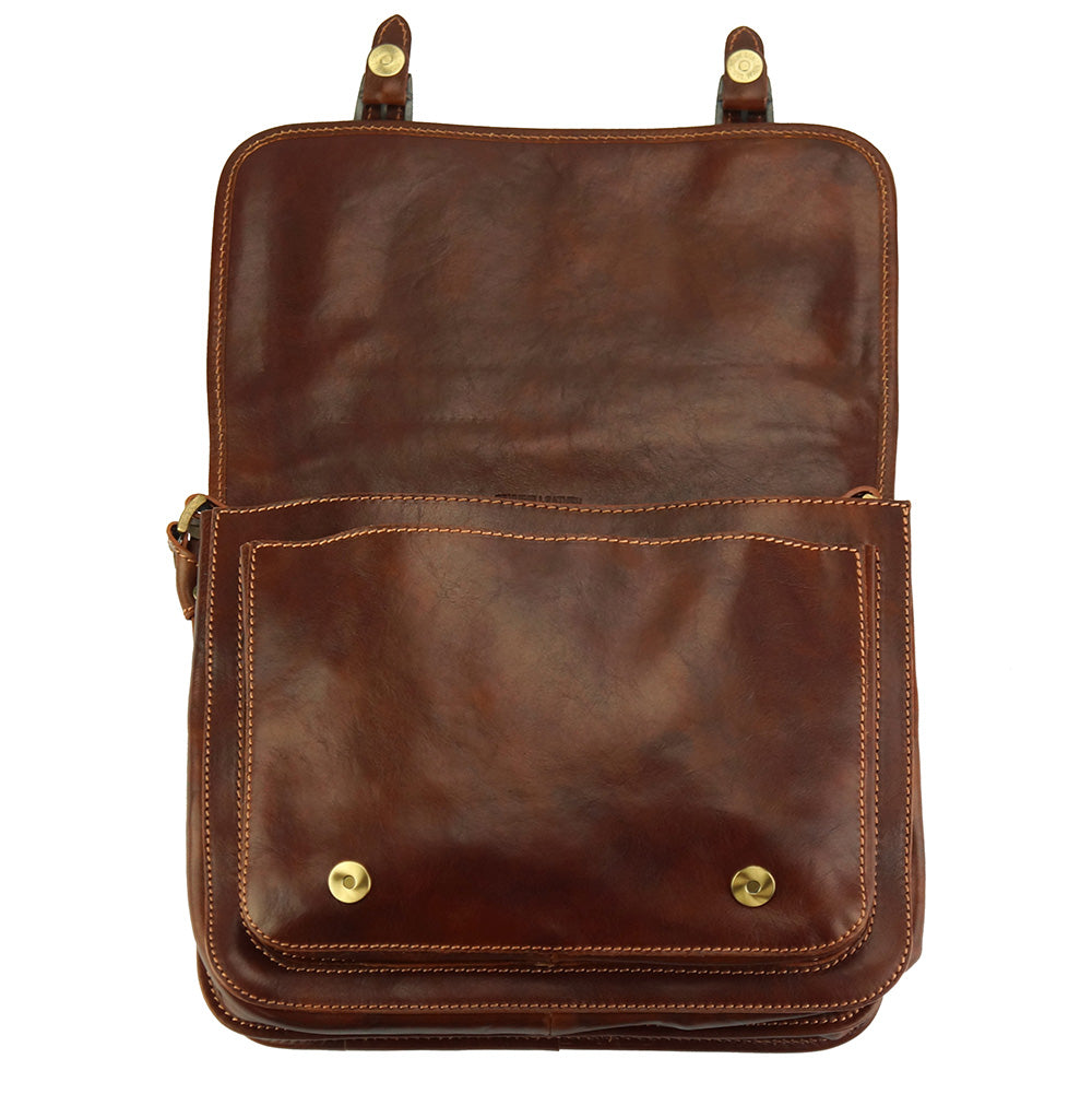Palmira Leather Messenger Bag - Made In Italy