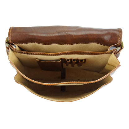 Palmira Leather Messenger Bag - Made In Italy