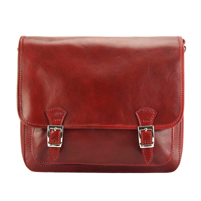 Palmira Leather Messenger Bag - Made In Italy