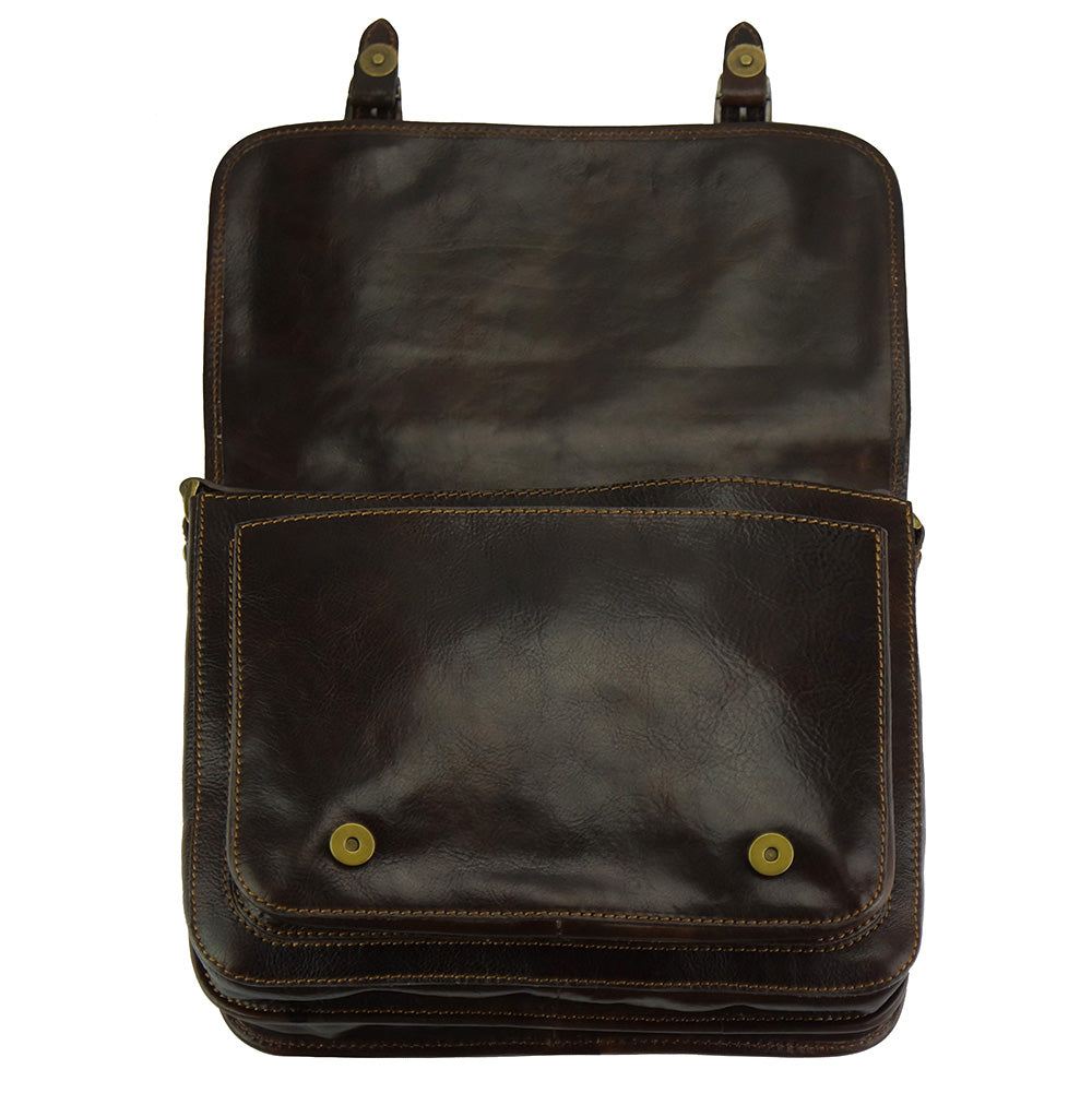 Palmira Leather Messenger Bag - Made In Italy