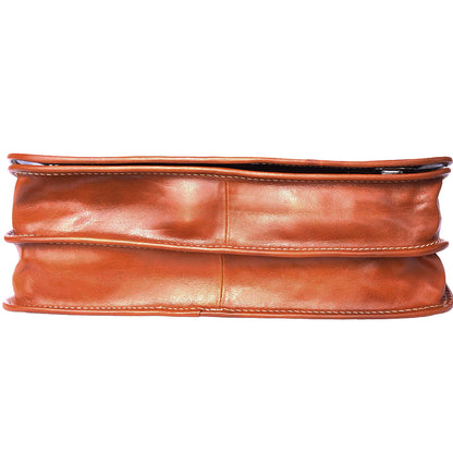 Leather briefcase with two compartments - made in Italy