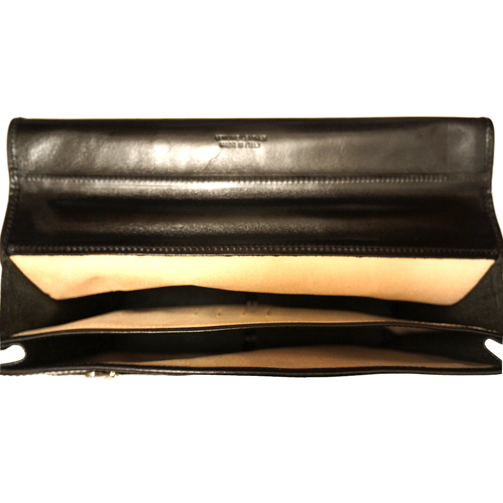 Leather briefcase with two compartments - made in Italy