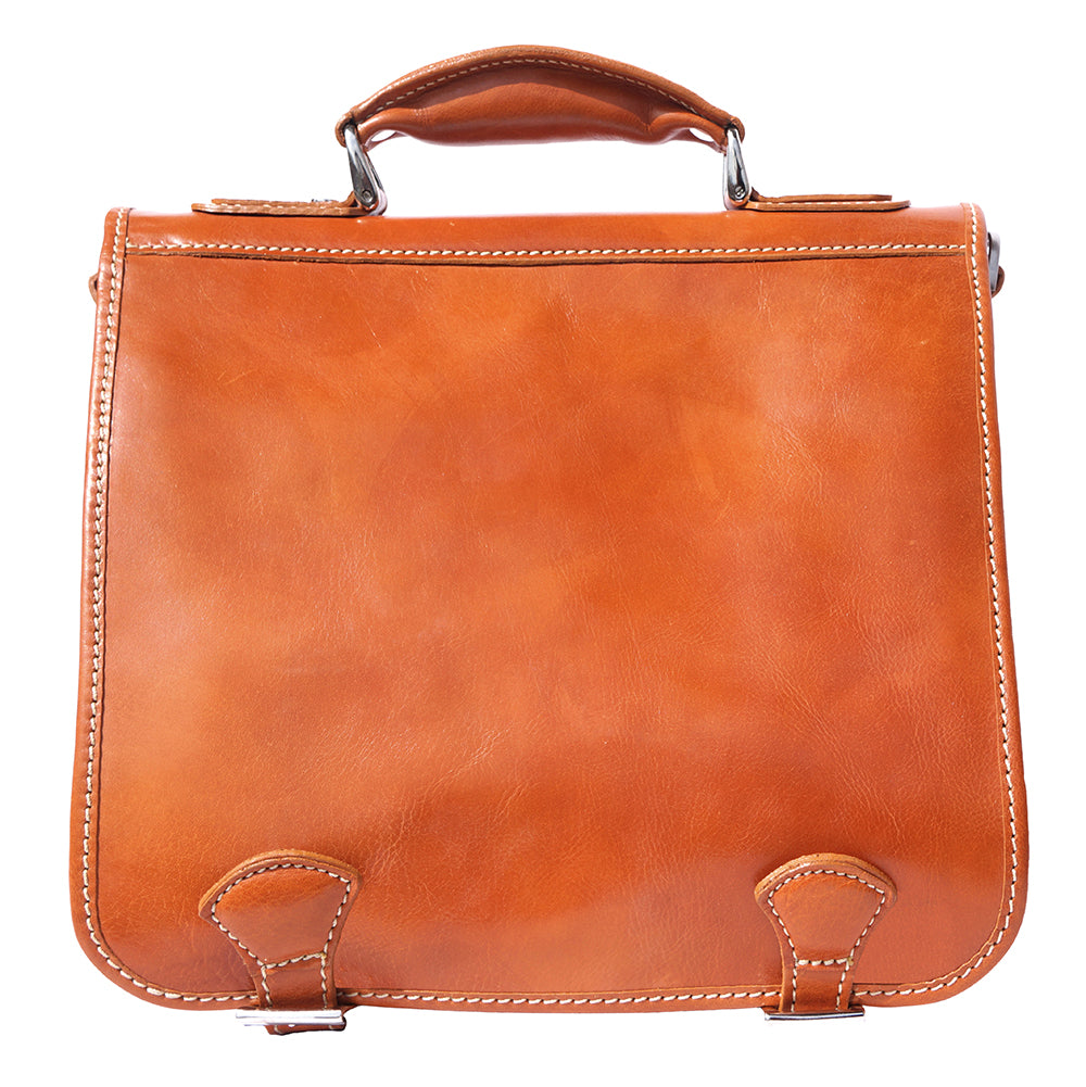 Leather briefcase with two compartments - Made In Italy