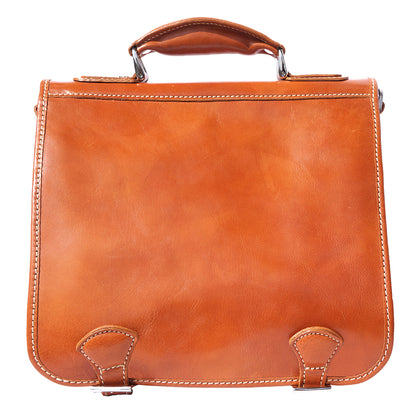 Leather briefcase with two compartments - Made In Italy