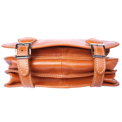 Leather briefcase with two compartments - Made In Italy