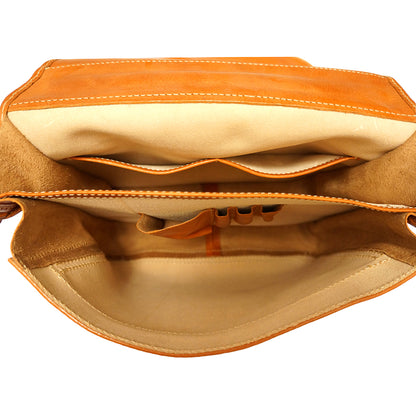 Leather briefcase with two compartments - Made In Italy