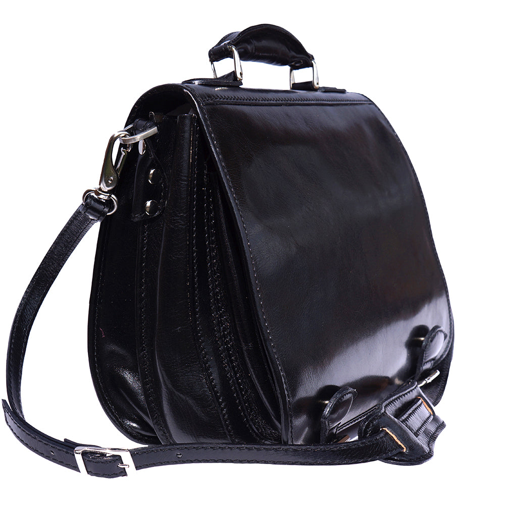 Leather briefcase with two compartments - Made In Italy