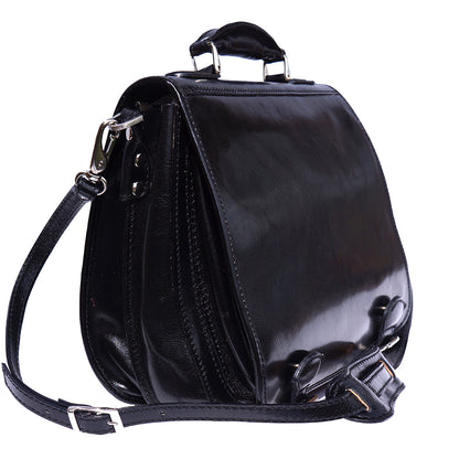 Leather briefcase with two compartments - Made In Italy