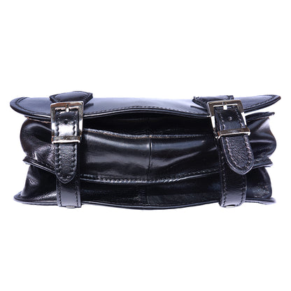 Leather briefcase with two compartments - Made In Italy