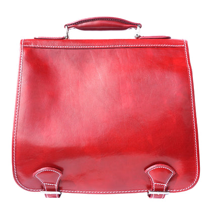 Leather briefcase with two compartments - Made In Italy
