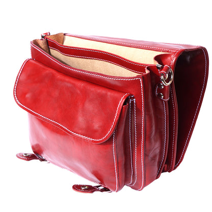 Leather briefcase with two compartments - Made In Italy
