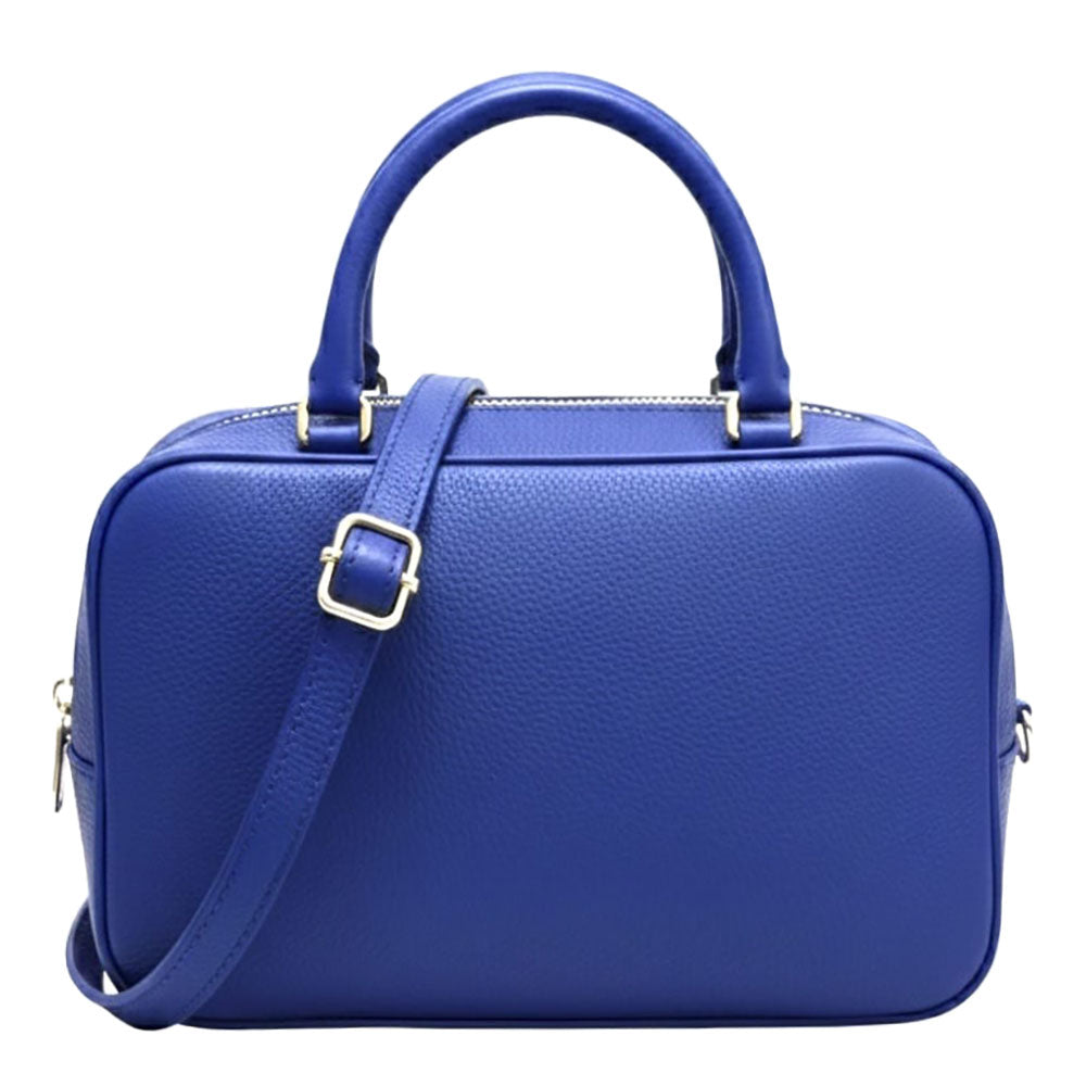 Novara Structured Cow Leather Mini Boston Bag - Made In Italy