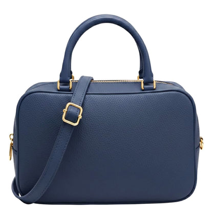 Novara Structured Cow Leather Mini Boston Bag - Made In Italy